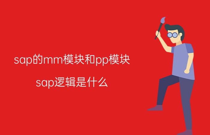 sap的mm模块和pp模块 sap逻辑是什么？